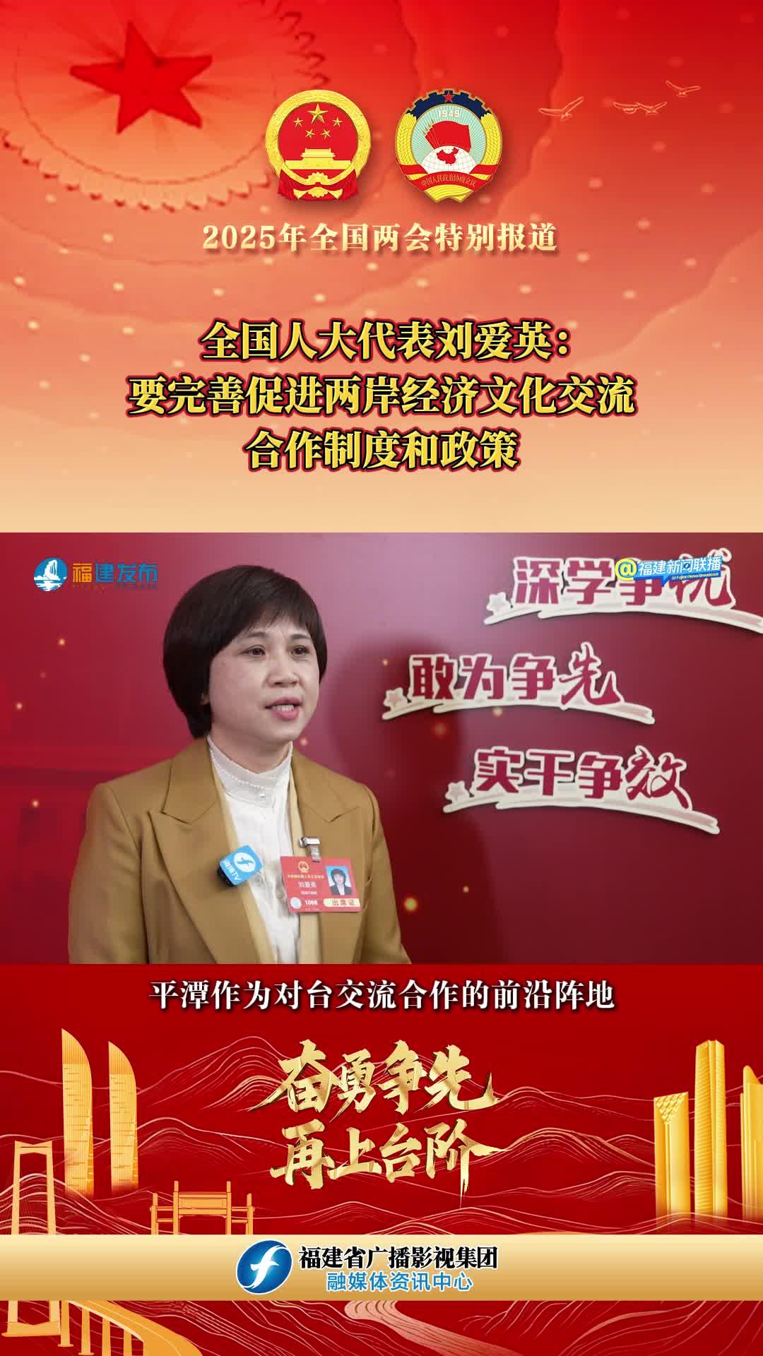 全國人大代表劉愛英：要完善促進(jìn)兩岸經(jīng)濟(jì)文化交流合作制度和政策