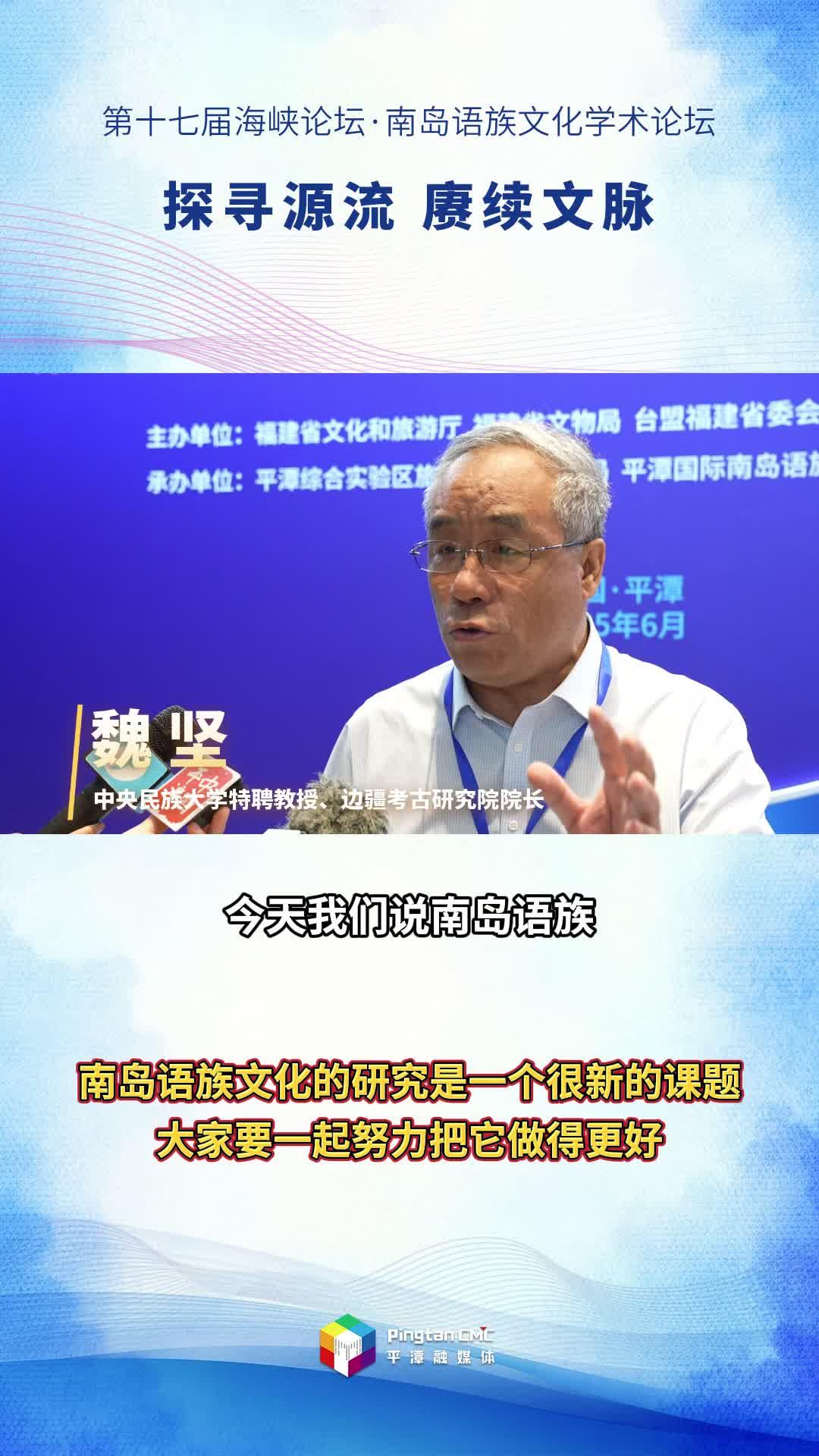 中央民族大學(xué)特聘教授、邊疆考古研究院院長(zhǎng)魏堅(jiān)：南島語(yǔ)族文化的研究是一個(gè)很新的課題，大家要一起努力把它做得更好
